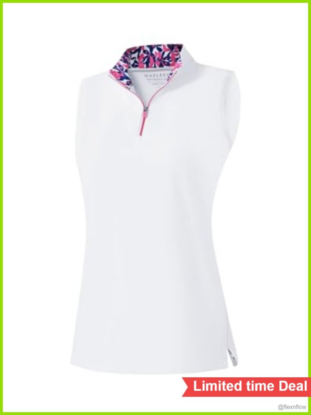 Women's Sleeveless Golf Polo Shirt Quarter Zip Quick Dry Tennis Athletic Top